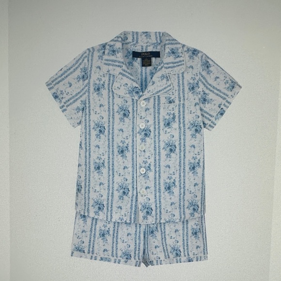 Ralph Lauren Other - Ralph Lauren Blue Floral Kids Pajama Set